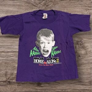 VINTAGE HOME ALONE 2 T‎ SHIRT Youth XL LOST IN NEW YORK MOVIE PROMO TEE  Purple